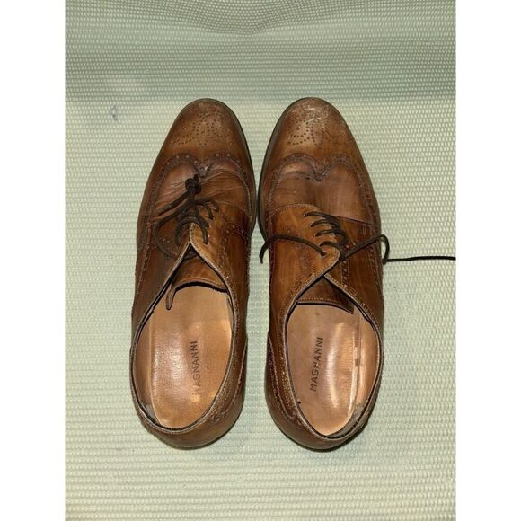 Magnanni Brown Leather Wingtip Oxfords Men's Size 10M Dress Shoes 18798 - Picture 8 of 10